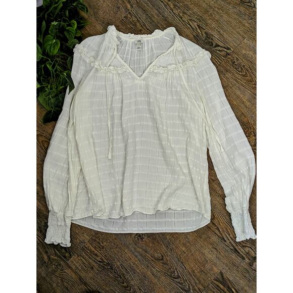 River Island Top Ruffle Bib Blouse Peasant Boho Victorian Cottagecore Size 8 - Picture 4 of 16